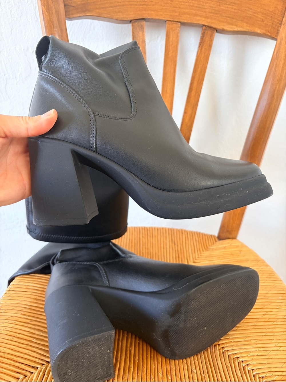 Steve Madden Black Women's High Block Heel Platform Knee Boots Size 6 - Picture 6 of 8